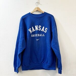 Nike Vintage 90’s Kansas Jayhawks baseball crewneck sweatshirt blue Size XL.